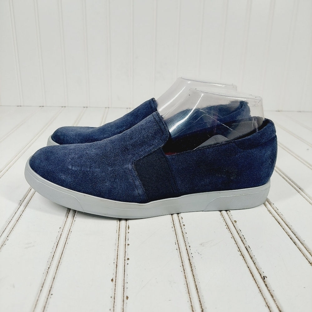 NEW Munro Women's Mandie Suede Slip-On Dark Blue Casual Comfy Sneakers M252